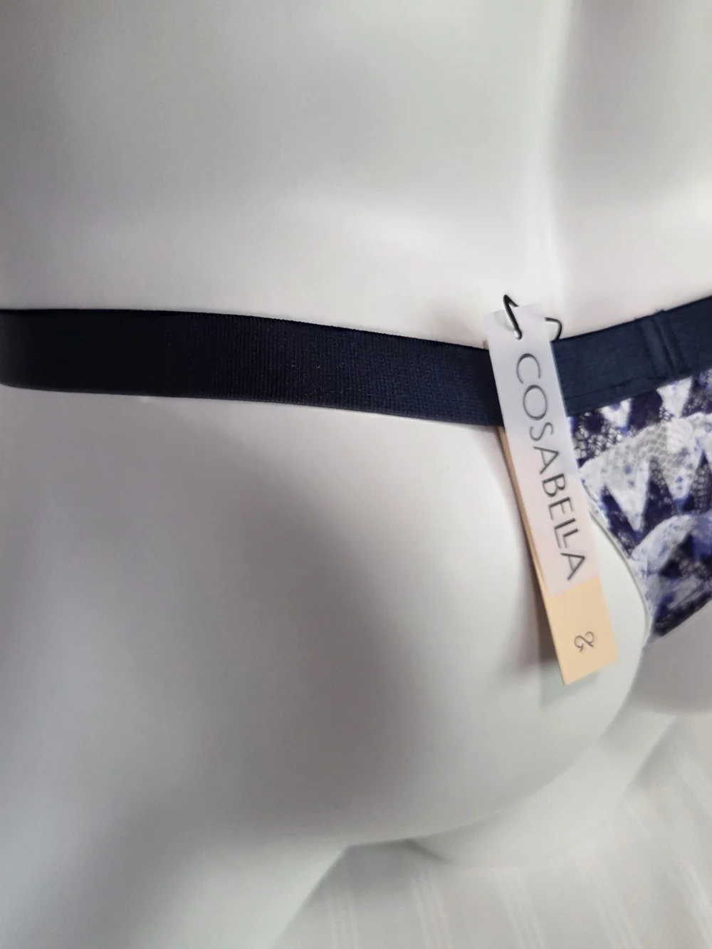 Cosabella Navy and Blue Patterned Bikini Brief